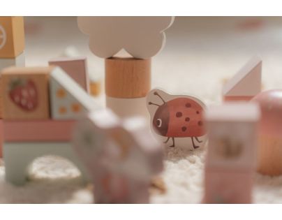 Little Dutch Kostky dřevěné 50 ks v tubě Fairy Garden
