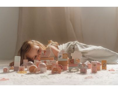 Little Dutch Kostky dřevěné 50 ks v tubě Fairy Garden
