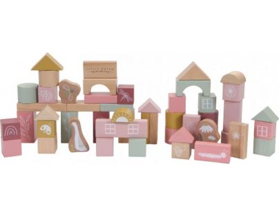 Little Dutch Kostky dřevěné v tubě Pink