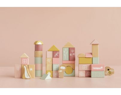 Little Dutch Kostky dřevěné v tubě Pink