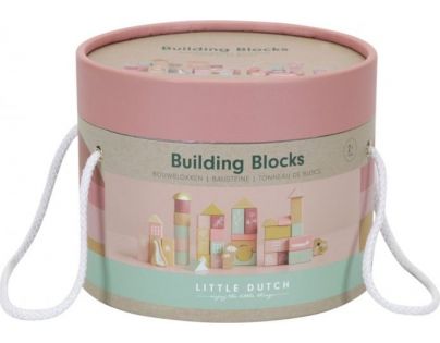 Little Dutch Kostky dřevěné v tubě Pink