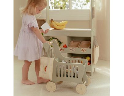 Little Dutch Nákupní vozík s doplňky dřevěný - Poškozený obal