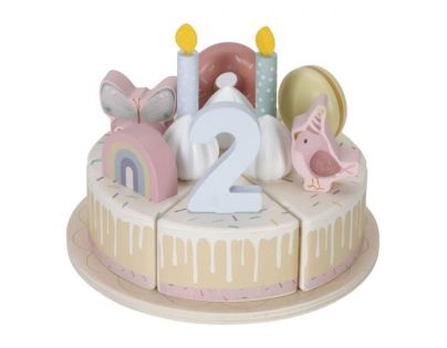 Little Dutch Narozeninový dort 26 dílů dřevěný Pink