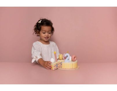 Little Dutch Narozeninový dort 26 dílů dřevěný Pink