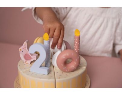 Little Dutch Narozeninový dort 26 dílů dřevěný Pink
