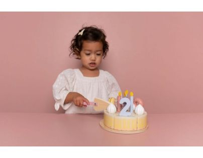 Little Dutch Narozeninový dort 26 dílů dřevěný Pink