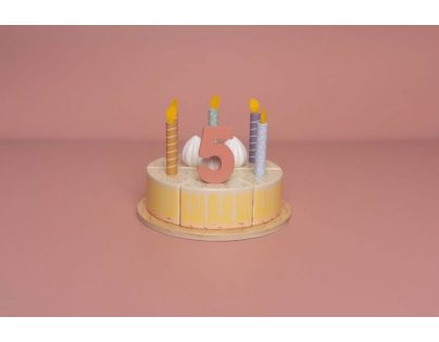Little Dutch Narozeninový dort 26 dílů dřevěný Pink