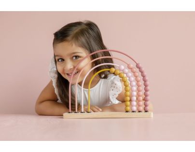 Little Dutch Počítadlo dřevěné duha Pink - Poškozený obal