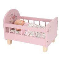 Little Dutch Postýlka pro panenky dřevěná s peřinkou Pink 4