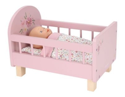 Little Dutch Postýlka pro panenky dřevěná s peřinkou Pink