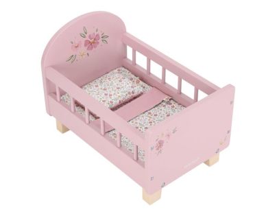 Little Dutch Postýlka pro panenky dřevěná s peřinkou Pink