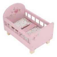 Little Dutch Postýlka pro panenky dřevěná s peřinkou Pink 6
