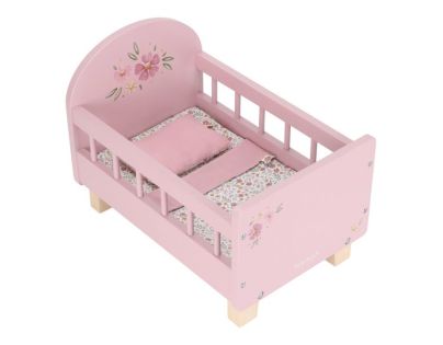 Little Dutch Postýlka pro panenky dřevěná s peřinkou Pink
