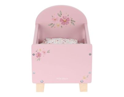 Little Dutch Postýlka pro panenky dřevěná s peřinkou Pink
