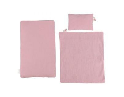 Little Dutch Postýlka pro panenky dřevěná s peřinkou Pink