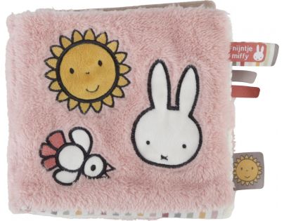 Little Dutch Textilní knížka s aktivitami králíček Miffy Fluffy Pink