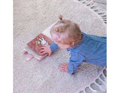 Little Dutch Textilní knížka s aktivitami králíček Miffy Fluffy Pink