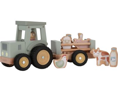 Little Dutch Traktor s přívěsem dřevěný Farma - Poškozený obal Little Dutch Traktor s přívěsem dřevěný Farma - Poškozený obal