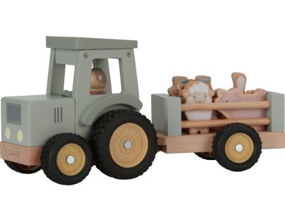 Little Dutch Traktor s přívěsem dřevěný Farma - Poškozený obal Little Dutch Traktor s přívěsem dřevěný Farma - Poškozený obal