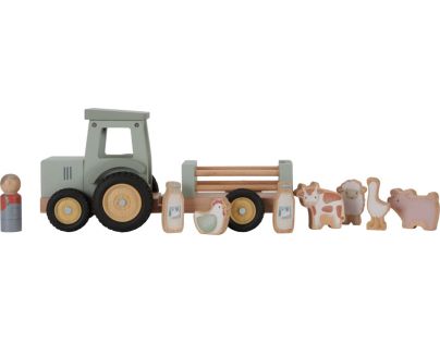 Little Dutch Traktor s přívěsem dřevěný Farma - Poškozený obal Little Dutch Traktor s přívěsem dřevěný Farma - Poškozený obal
