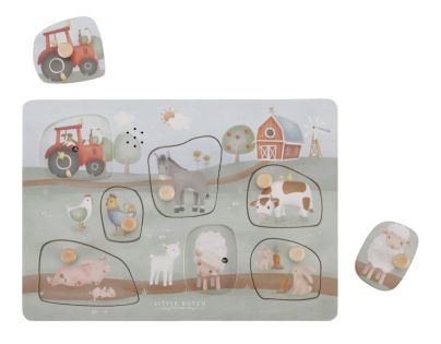 Little Dutch Vkládací puzzle se zvukem Farma - Poškozený obal