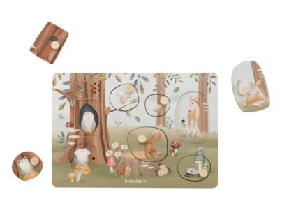 Little Dutch Vkládací puzzle se zvukem Forest Friends