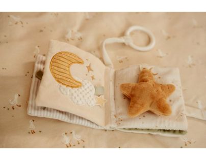 Little Dutch Závěsná textilní knížka s aktivitami Newborn Naturals