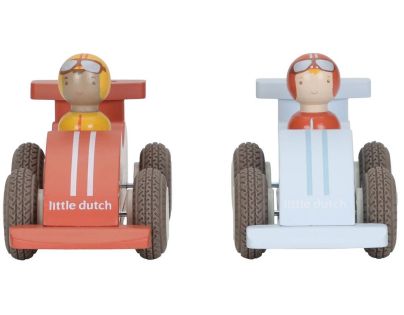 Little Dutch Závodní autíčka na setrvačník dřevěná