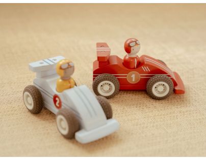 Little Dutch Závodní autíčka na setrvačník dřevěná