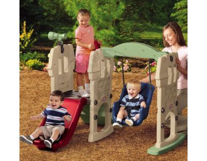 Little Tikes 620256 - Dobrodružný hrad s houpačkou a se skluzavkou