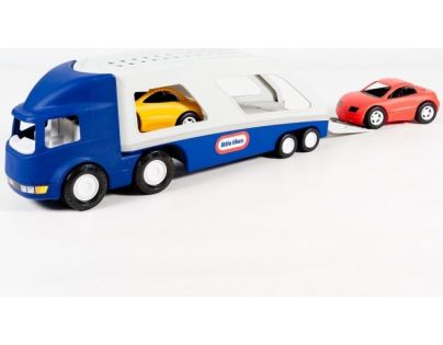Little Tikes Tahač s návěsem pro přepravu aut modrý