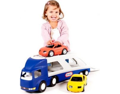 Little Tikes Tahač s návěsem pro přepravu aut modrý