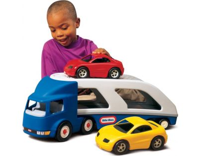 Little Tikes Tahač s návěsem pro přepravu aut modrý