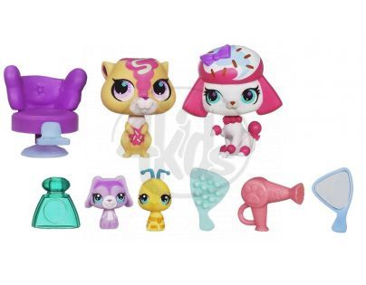 Littlest Pet Shop 4 zvířátka s doplňky v přenosném balení - Stylin Sweeties