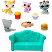 Littlest Pet Shop Bufet – sada 3 figurek (oranžová kočka, koťátko, šedá kočka) 3