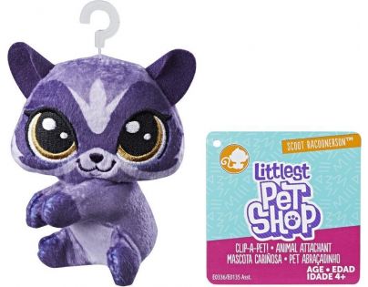 Littlest Pet Shop Plyšák s klipem Scoot Racoonerson