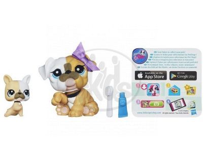 Littlest Pet Shop zvířátka - 3587 Buldog 3588 mládě