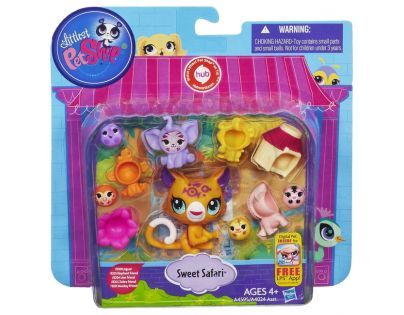 Littlest Pet Shop zvířátko s kamarádem a doplňky - Sweet Safari A4595