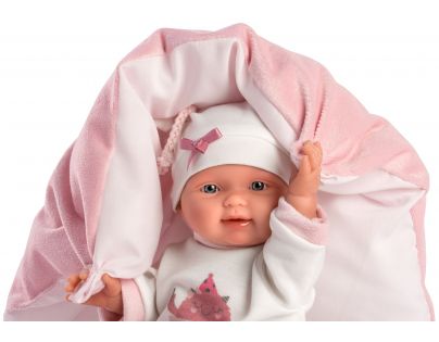 Llorens 26312 New Born holčička realistická panenka miminko s celovinylovým tělem 26 cm