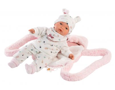 Llorens 38946 Joelle realistická panenka se zvuky a měkkým látkovým tělem 38 cm