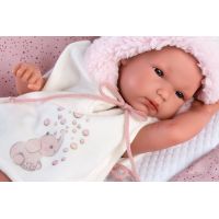 Llorens New Born holčička realistická panenka miminko s celovinylovým tělem 35 cm 5