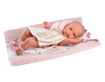 Llorens New Born holčička realistická panenka miminko s celovinylovým tělem 35 cm