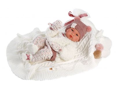 Llorens 63576 New Born holčička realistická panenka miminko s celovinylovým tělem 35 cm