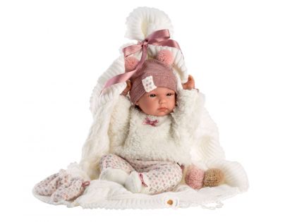 Llorens 63576 New Born holčička realistická panenka miminko s celovinylovým tělem 35 cm