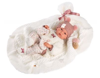 Llorens 63576 New Born holčička realistická panenka miminko s celovinylovým tělem 35 cm