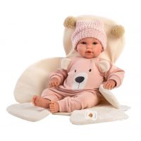 Llorens 63644 New Born realistická panenka miminko se zvuky a měkkým látkový tělem 36 cm
