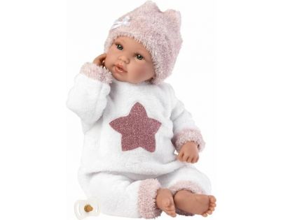Llorens 63648 New born realistická panenka miminko se zvuky a měkkým látkovým tělem 36 cm