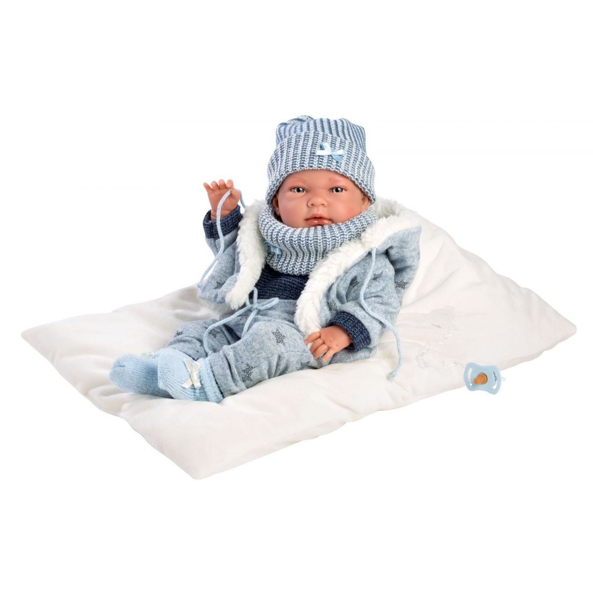 Llorens 73881 New Born chlapeček realistická panenka miminko s celovinylovým tělem 40 cm