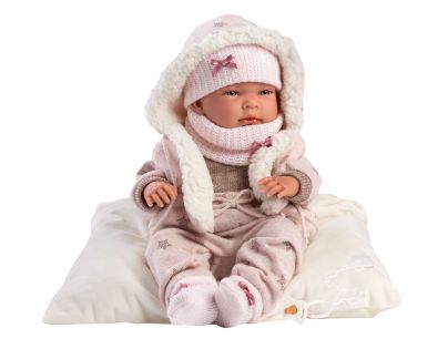 Llorens 73882 New Born holčička realistická panenka miminko s celovinylovým tělem 40 cm