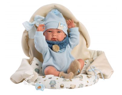 Llorens 73885 New Born chlapeček realistická panenka miminko s celovinylovým tělem 40 cm